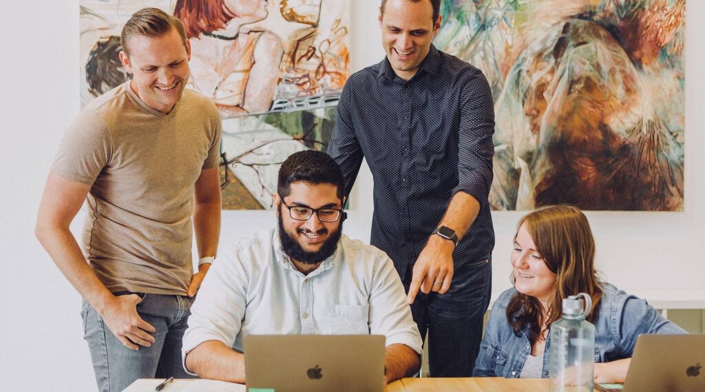 People coworking at table